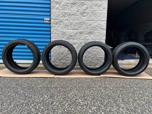 Tires on display at a tire shop